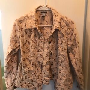 Leslie Fay Floral Beige Jacket